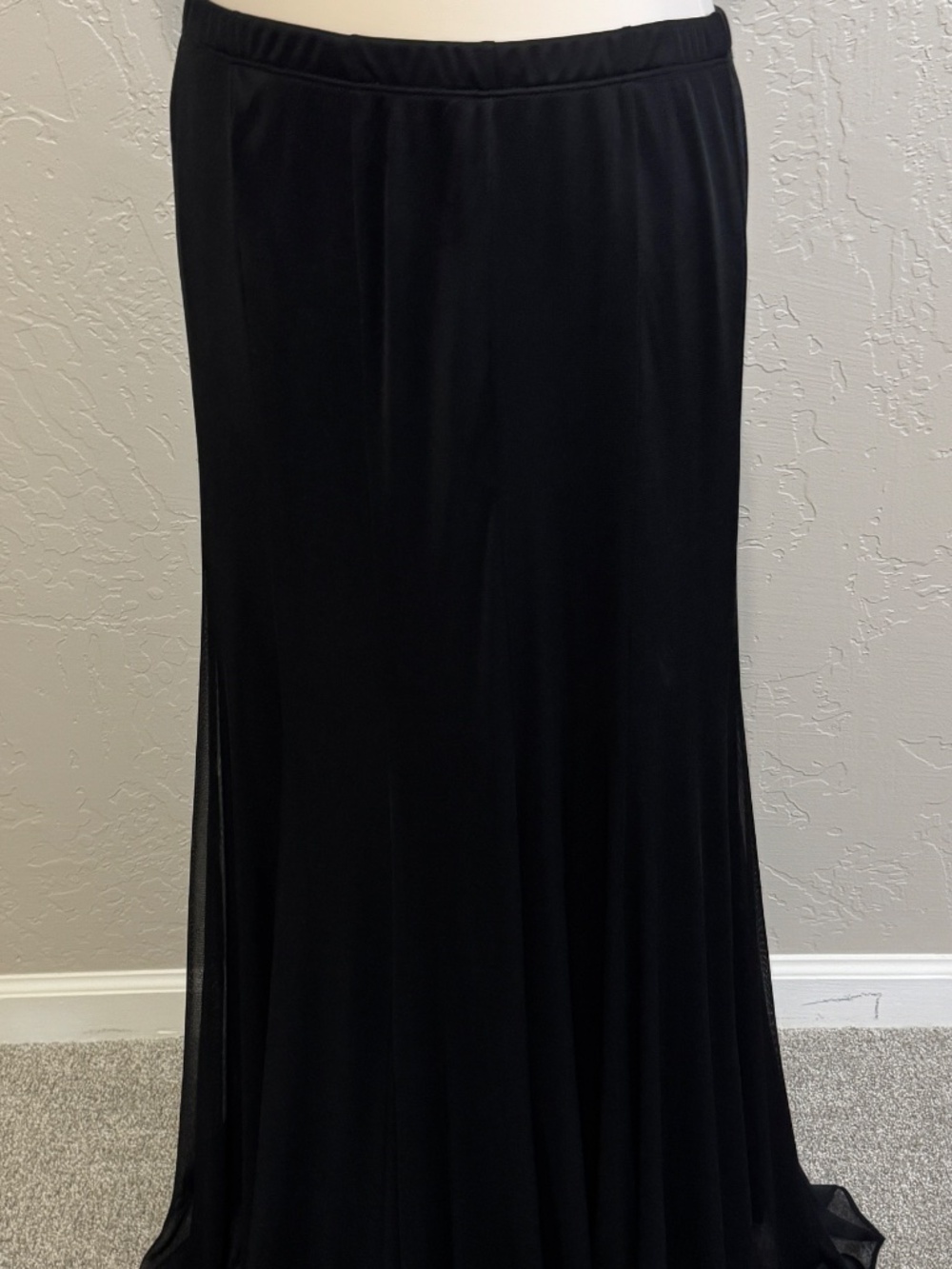 Onyx Nite Size Large Black Chiffon Flowy Formal Maxi Skirt